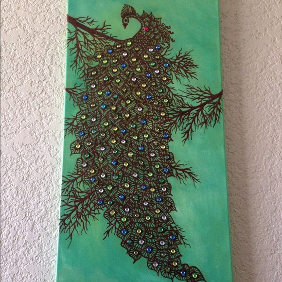 Original Acrylic Painting of Peaocock, Unique, New